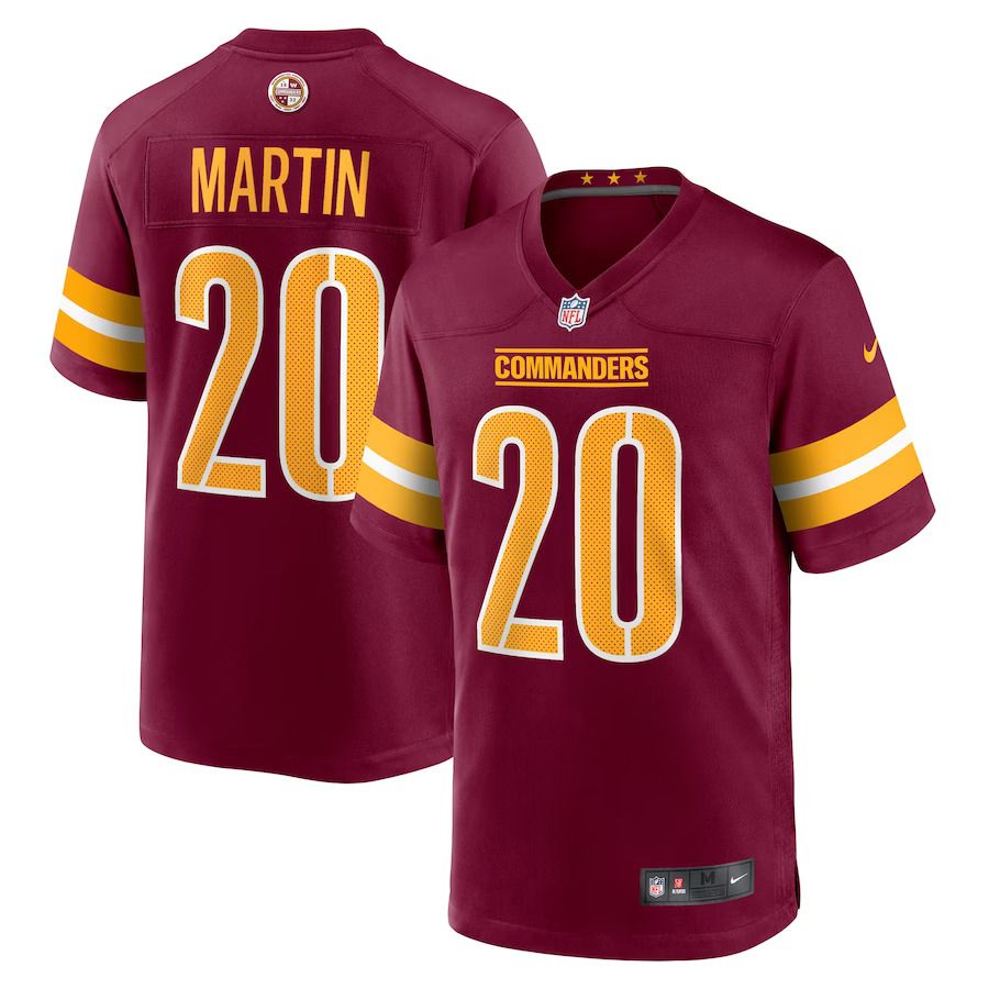 Men Washington Commanders #20 Jartavius Martin Nike Burgundy Team Game NFL Jersey->washington commanders->NFL Jersey